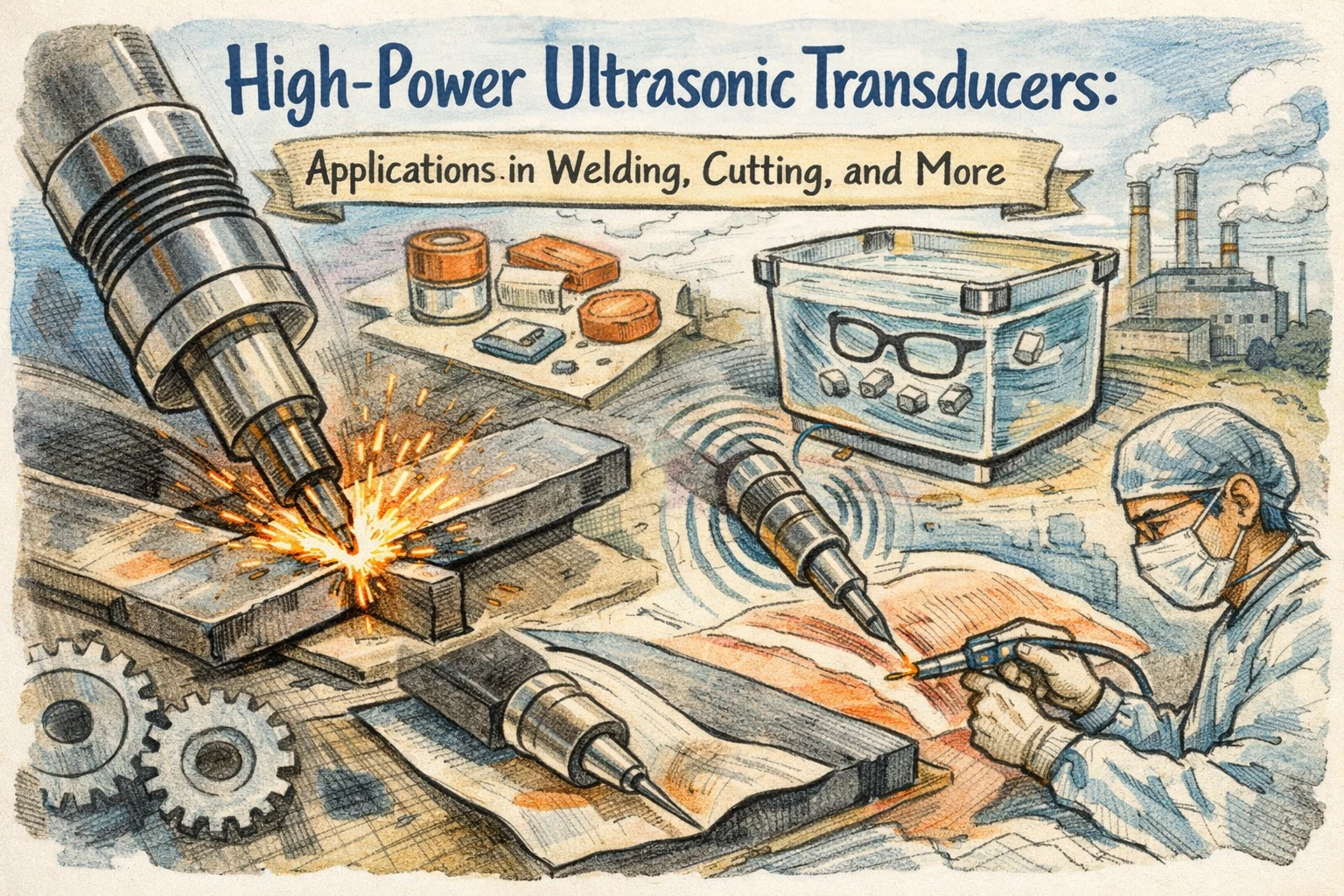 溶接および切断用ハイパワー超音波トランスデューサ