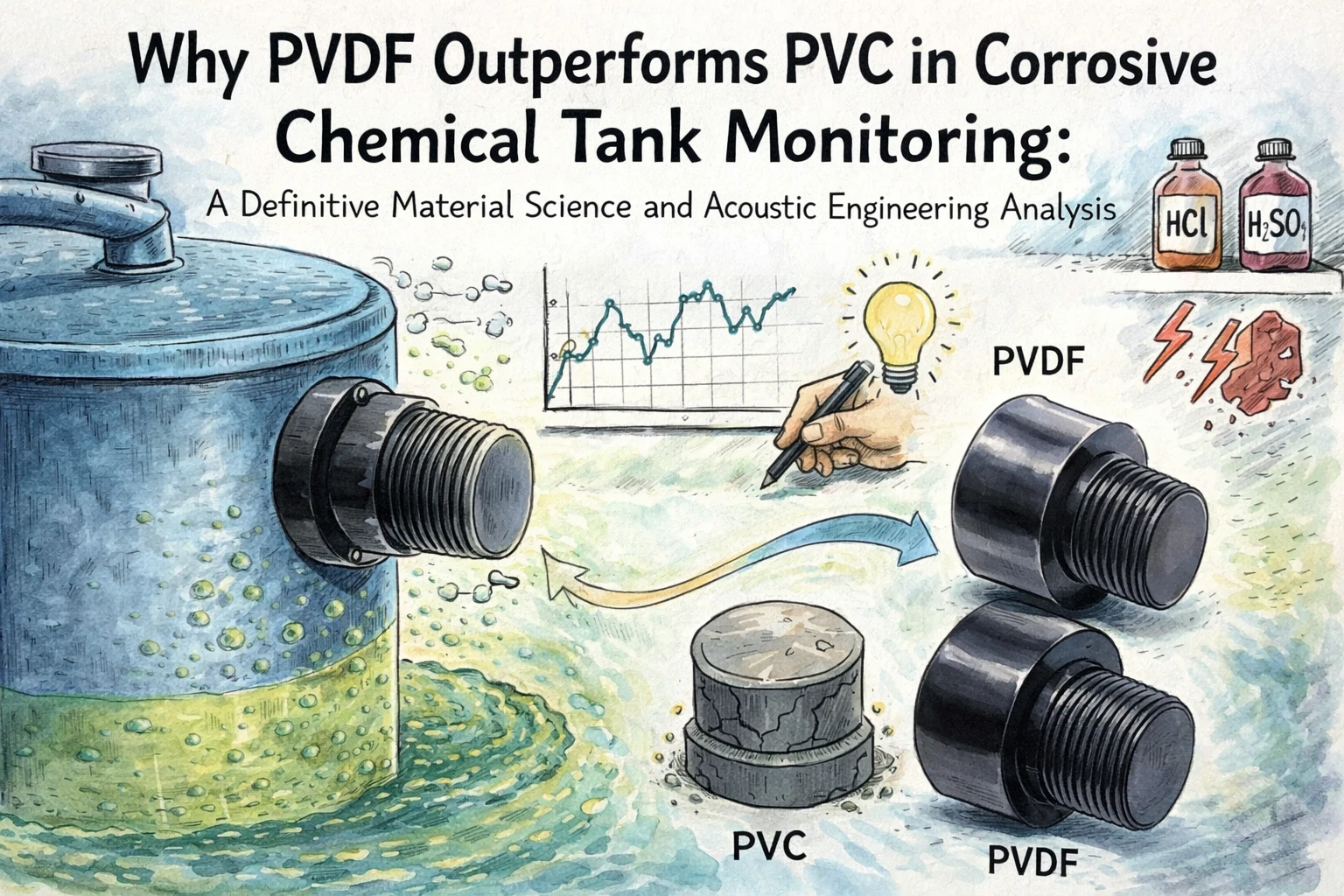 化学タンクセンサー向けポリフッ化ビニリデンとポリ塩化ビニルの材料分析